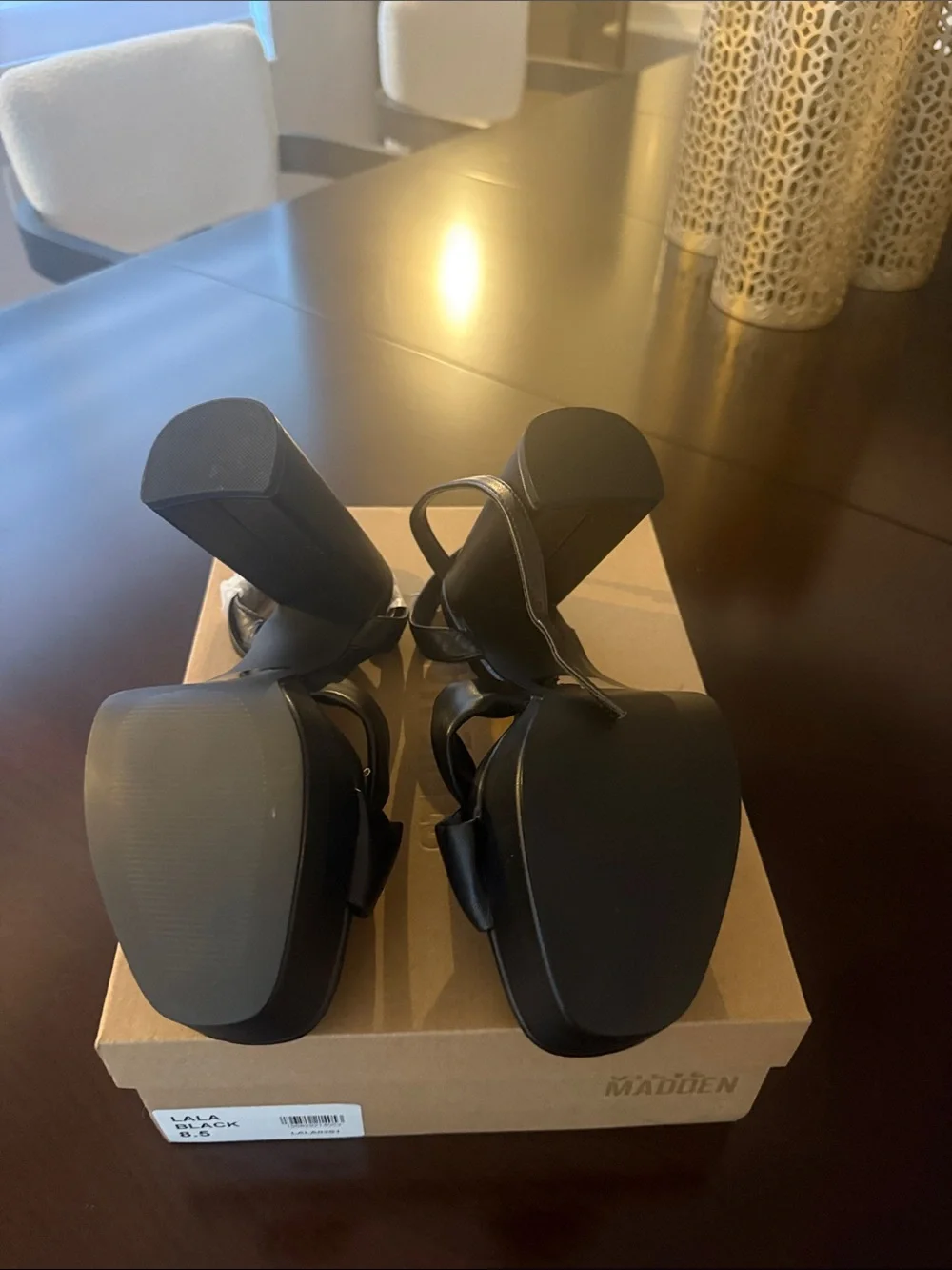 Steve Madden Black Knotted Platform Heels